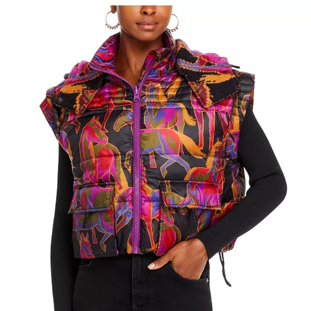 NWT $310 FARM Rio Wild Horses REVERSIBLE Mixed Media Jacket in Medium! - Picture 7 of 16